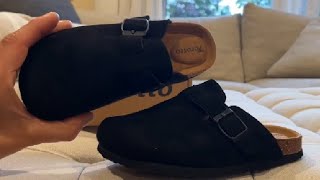 Torotto Kids Suede Clogs Cork Footbed Toddler Slippers Review [upl. by Enelloc]