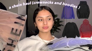 a shein try on haul hoodies amp crewnecks [upl. by Egin]