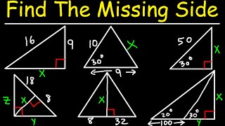 How To Calculate The Missing Side Length of a Triangle [upl. by Millian]