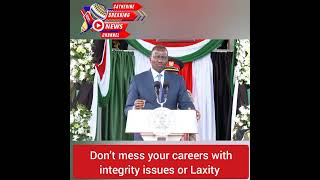 Don’t mess your careers with integrity issues or Laxity  President William Ruto to KFS officers [upl. by Hallutama860]