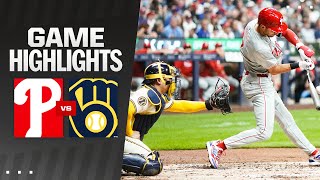 Phillies vs Brewers Game Highlights 91624  MLB Highlights [upl. by Matthus]