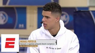 Michael Porter Jr ESPN interview I believe Im the best player in the draft  ESPN [upl. by Fonzie314]