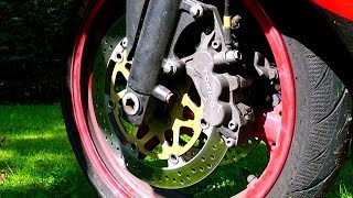 How to change Brake Pads on a kawasaki ZX6 [upl. by Oivaf]