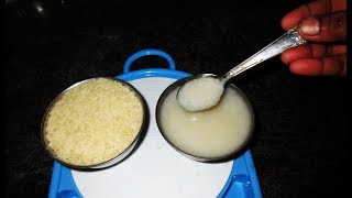 4 to 8 Month baby wight gaining food How to make Rice Puree for Babies [upl. by Farnsworth15]