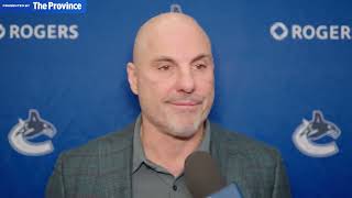 Rick Tocchet on the addition of Brock Boeser against the Bruins [upl. by Nesyrb]