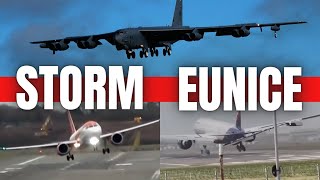 Storm Eunice  B52 Landing And More [upl. by Azarcon613]