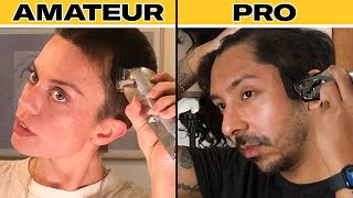 Pro Barber Teaches Amateurs How to Shave Their Heads  GQ [upl. by Woodsum]