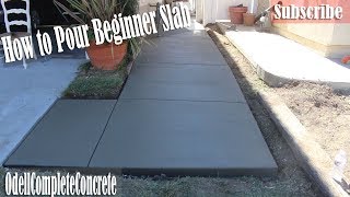 How to Pour a Beginners Concrete Slab Walkway  DIY [upl. by Iridis22]