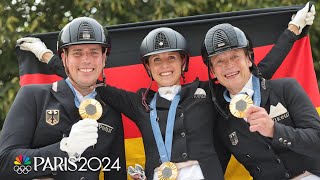 Germany stands tall as a team dressage TITAN with eighth gold in last nine Games  Paris Olympics [upl. by Robison742]