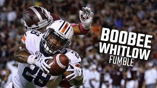 Auburns Boobee Whitlow sprints to end zone before fumbling at Mississippi State goal line [upl. by Kauslick]