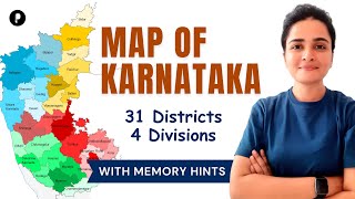 Map of Karnataka  31 Districts of Karnataka  Geography  With Mnemonics [upl. by Ennahs93]