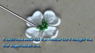 Polymer Clay Dogwood Flower Earrings [upl. by Akeber]