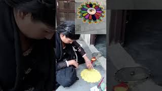 Diwali per banai rangoliRangoli loverDiwali minivlog [upl. by Callery704]