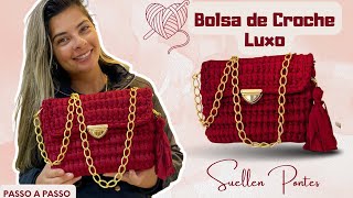 BOLSA DE CROCHÊ  Linda fácil e rápida de fazer  BOLSA de Luxo  Passo a Passo  Como Fazer Pap [upl. by Olivia642]