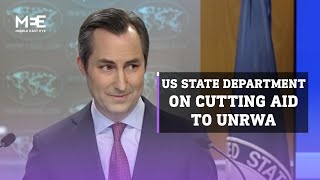 US State Department spokesperson questioned on decision to cut aid from UNRWA [upl. by Ettennan]