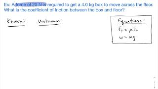 Physics 41 Newtons Laws Examples 24 of 25 Find the Coefficient Friction Ex 2 [upl. by Ahsirkal]