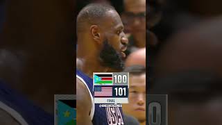 LeBronJames leads Team USA to a comeback win over SouthSudan 💪 NBA basketball Olympics [upl. by Ives999]