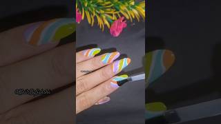 Easy extension nails at home🧡💙 naildesigns nails nailart trending easynailartforgirls shorts [upl. by Rene]