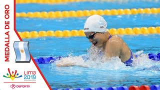 Emoción Nadia Soledad Baez  Medalla Oro 50m Libre  Natación Lima 2019 [upl. by Ayouqes]