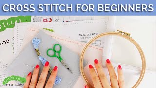 How to Cross Stitch for Beginners  the Basics  Caterpillar Cross Stitch [upl. by Enileoj]