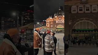 Flinders Street Melbourne travel melbournebusker streetphotography australiancity kpop [upl. by Siugram447]