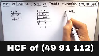 How to Find HCF  GCF of Three Numbers  Finding HCF of Three Numbers  GCF of three numbers [upl. by Armanda]