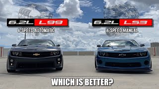 LS3 Manual vs L99 Automatic Which is better  Review of the 5th Generation Camaro SS Engines [upl. by Elbam]