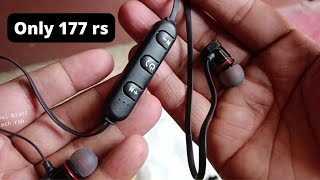 Worlds cheapest Bluetooth neckband with mic unboxing and review magnetic Bluetooth headset [upl. by Hillel]