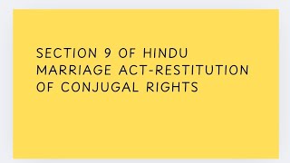 A person can file a petition under Section 9 of the Hindu Marriage Act [upl. by Shiff595]