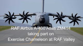 RAF Airbus A400 Atlas ZM414 amp ZM415 taking part on Exercise Chameleon at RAF Valley [upl. by Dmitri502]