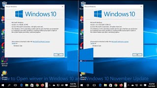 How to Open winver in Windows 10 and Windows 10 November Update [upl. by Orsino307]