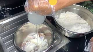 Wet Dry Method Fried Chicken Breading Technique [upl. by Helve27]