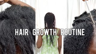 HAIR GROWTH ROUTINE  PROTECTIVE STYLE FOR HAIR GROWTH  USE THIS TO RETAIN LENGTH [upl. by Ahsenahs]