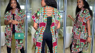 How to make a BEADED BACKLESS KIMONO JACKET with Drawstring Design [upl. by Aiza]