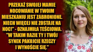 Przekaż swojej mamie nocowanie w twoim mieszkaniu jest zabronione Niech więcej nie zostaje na noc [upl. by Novello]