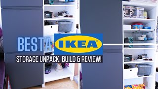 IKEA BESTA STORAGE COMBINATION WITH DOORS  Ikea Review  Build with me  BESTA Wardrobe Demo [upl. by Nanaek]