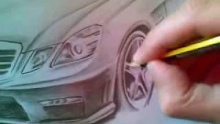 How to draw a car Mercedes E classewmv [upl. by Lazarus]