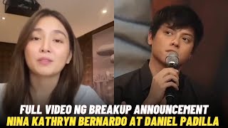 FULL VIDEO ng BREAKUP ANNOUNCEMENT nina Kathryn Bernardo at Daniel Padilla na NAGPAIYAK sa NETIZENS [upl. by Nolham]