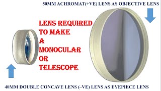 ACHROMATIC LENS AS OBJECTIVE LENS amp EYEPEICE LENS REQUIRED TO MAKE A MONOCULARBINOCULAR TELESCOPE [upl. by Eidoj]