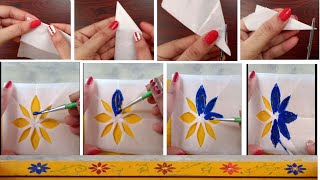 very easy gadapa design using paper  simple trick to cut design paper [upl. by Idaf]