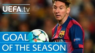 Lionel Messi v Bayern 201415 UEFA Goal of the Season [upl. by Anolla299]