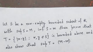 Problems related to Supremum and Infimum of set  Problem 1 [upl. by Ainirtak]