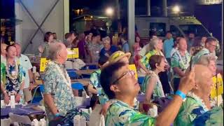 Punahou74 50th Reunion Oahua singing and Strawberry Shortcake Yell [upl. by Ammadas285]