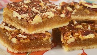 Pecan Squares Recipe Demonstration  Joyofbakingcom [upl. by Jervis]