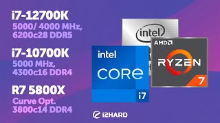 Тест i712700K c DDR4 и DDR5 Сравнение с R7 5800X и i710700K [upl. by Rimat]