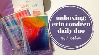 Unboxing Erin Condren A5 Daily Duo  Evolve [upl. by Nivla]