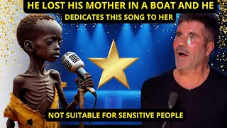 No one could hold back tears boy shakes up Talent 2024 WITH song to his mother lost in a boat [upl. by Faso]