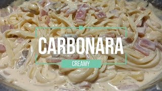 CREAMY CARBONARA PASTA  HAM AND MUSHROOM CARBONARA  WHITE SAUCE PASTA  HOW TO MAKE CARBONARA [upl. by Ogaitnas]