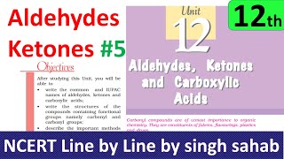 12th chemistry Aldehyde ketone carboxylic acid chapter12 class12 organic NCERT IIT JEE Mains NEET 5 [upl. by Streeter]