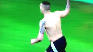 Fan falls down in Goal Celebration by Mitrovic Newcastle vs Sunderland [upl. by Loughlin]